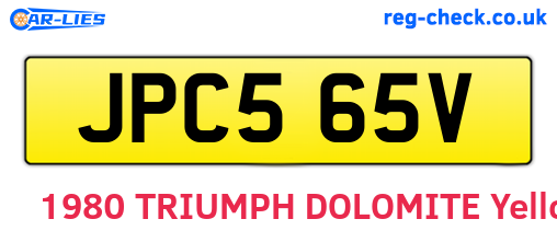JPC565V are the vehicle registration plates.