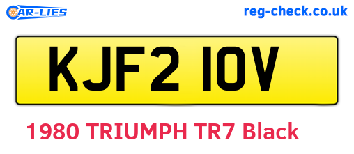 KJF210V are the vehicle registration plates.