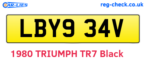 LBY934V are the vehicle registration plates.