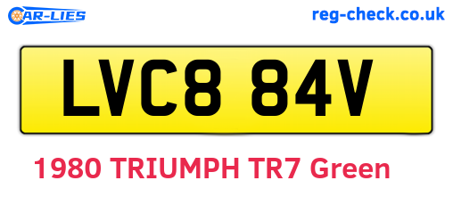 LVC884V are the vehicle registration plates.