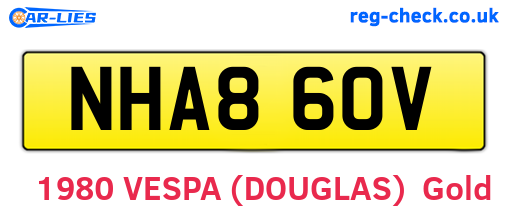NHA860V are the vehicle registration plates.