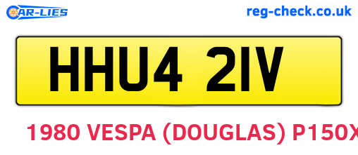 HHU421V are the vehicle registration plates.