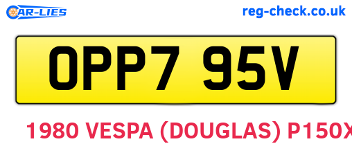 OPP795V are the vehicle registration plates.