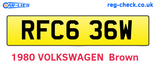 RFC636W are the vehicle registration plates.