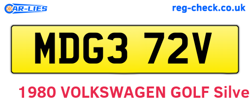 MDG372V are the vehicle registration plates.