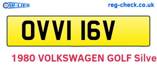 OVV116V are the vehicle registration plates.