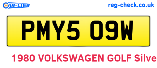PMY509W are the vehicle registration plates.