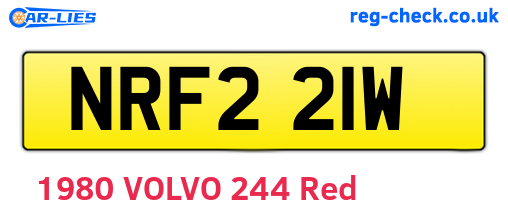 NRF221W are the vehicle registration plates.