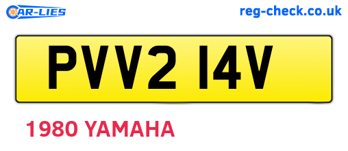 PVV214V are the vehicle registration plates.