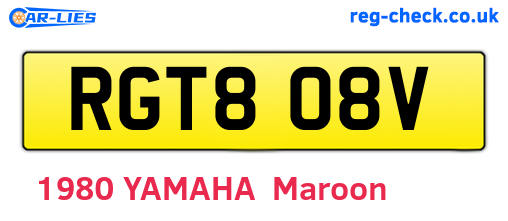RGT808V are the vehicle registration plates.