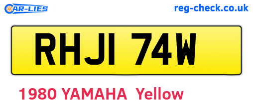 RHJ174W are the vehicle registration plates.