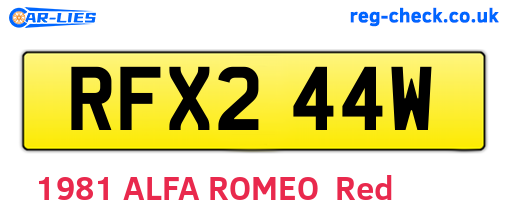 RFX244W are the vehicle registration plates.