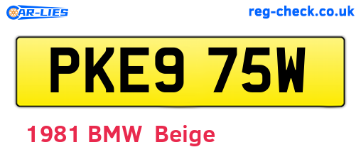 PKE975W are the vehicle registration plates.