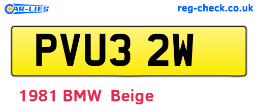 PVU32W are the vehicle registration plates.