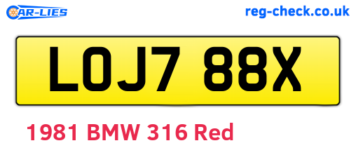 LOJ788X are the vehicle registration plates.