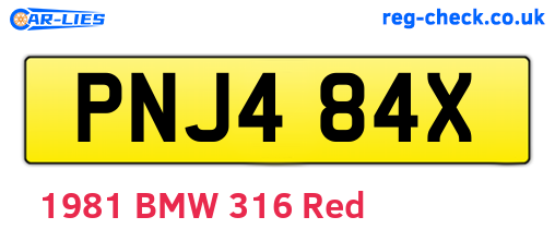 PNJ484X are the vehicle registration plates.
