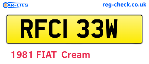 RFC133W are the vehicle registration plates.