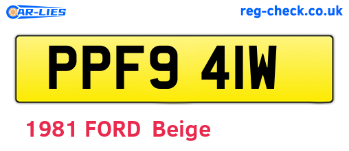 PPF941W are the vehicle registration plates.