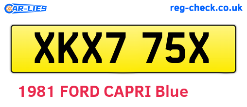 XKX775X are the vehicle registration plates.