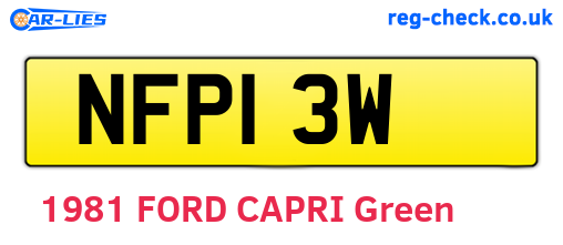 NFP13W are the vehicle registration plates.
