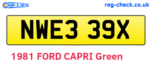 NWE339X are the vehicle registration plates.