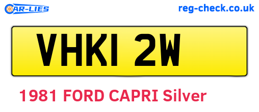 VHK12W are the vehicle registration plates.