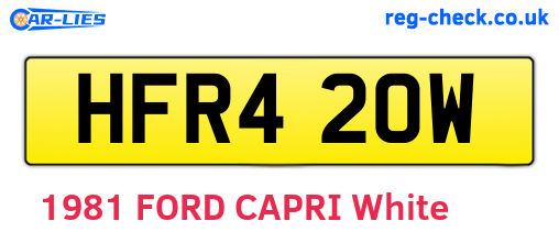 HFR420W are the vehicle registration plates.