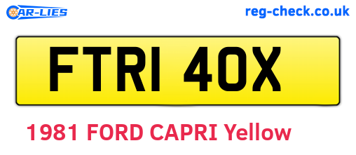 FTR140X are the vehicle registration plates.