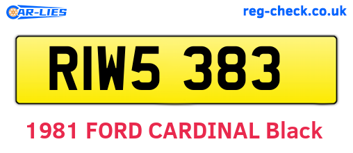 RIW5383 are the vehicle registration plates.