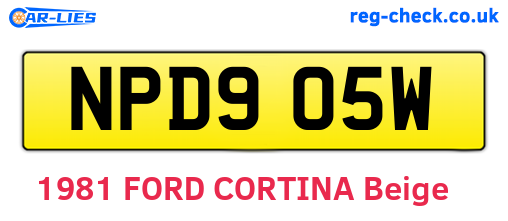 NPD905W are the vehicle registration plates.