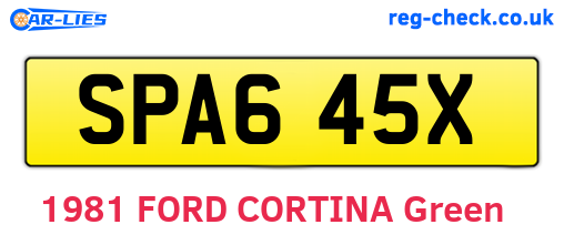 SPA645X are the vehicle registration plates.