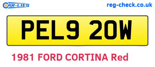 PEL920W are the vehicle registration plates.
