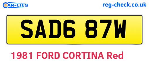 SAD687W are the vehicle registration plates.