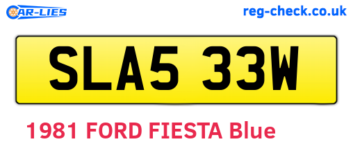 SLA533W are the vehicle registration plates.