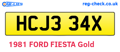 HCJ334X are the vehicle registration plates.
