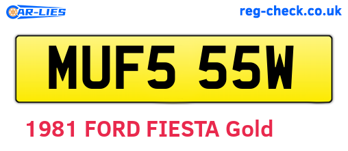 MUF555W are the vehicle registration plates.