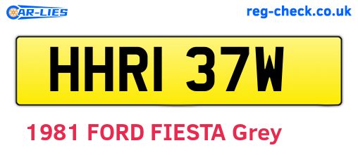 HHR137W are the vehicle registration plates.