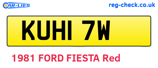 KUH17W are the vehicle registration plates.