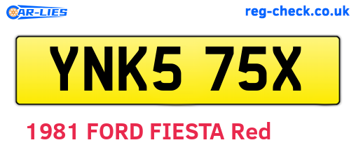 YNK575X are the vehicle registration plates.