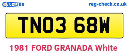 TNO368W are the vehicle registration plates.