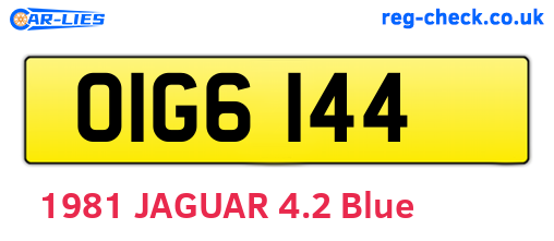 OIG6144 are the vehicle registration plates.