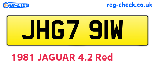 JHG791W are the vehicle registration plates.