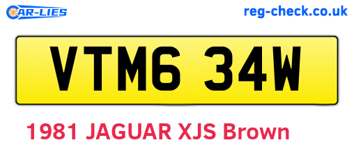 VTM634W are the vehicle registration plates.