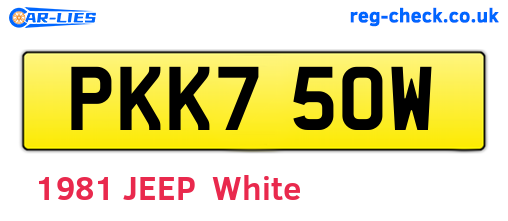 PKK750W are the vehicle registration plates.