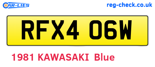 RFX406W are the vehicle registration plates.