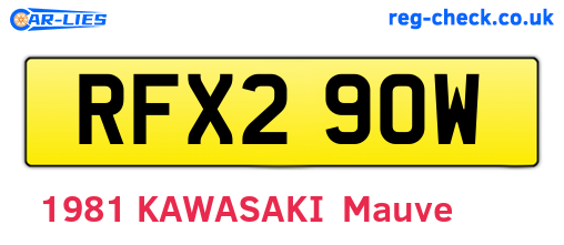 RFX290W are the vehicle registration plates.