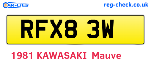 RFX83W are the vehicle registration plates.
