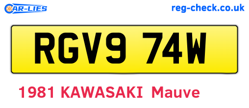 RGV974W are the vehicle registration plates.