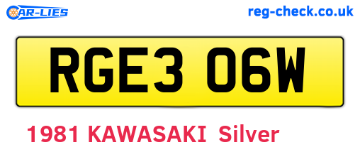 RGE306W are the vehicle registration plates.