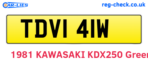 TDV141W are the vehicle registration plates.